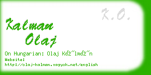 kalman olaj business card